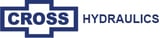 Cross Hydraulics logo featuring a blue cross symbol with white text on white background