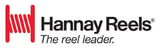 Hannay Reels logo with red reel icon and tagline The reel leader